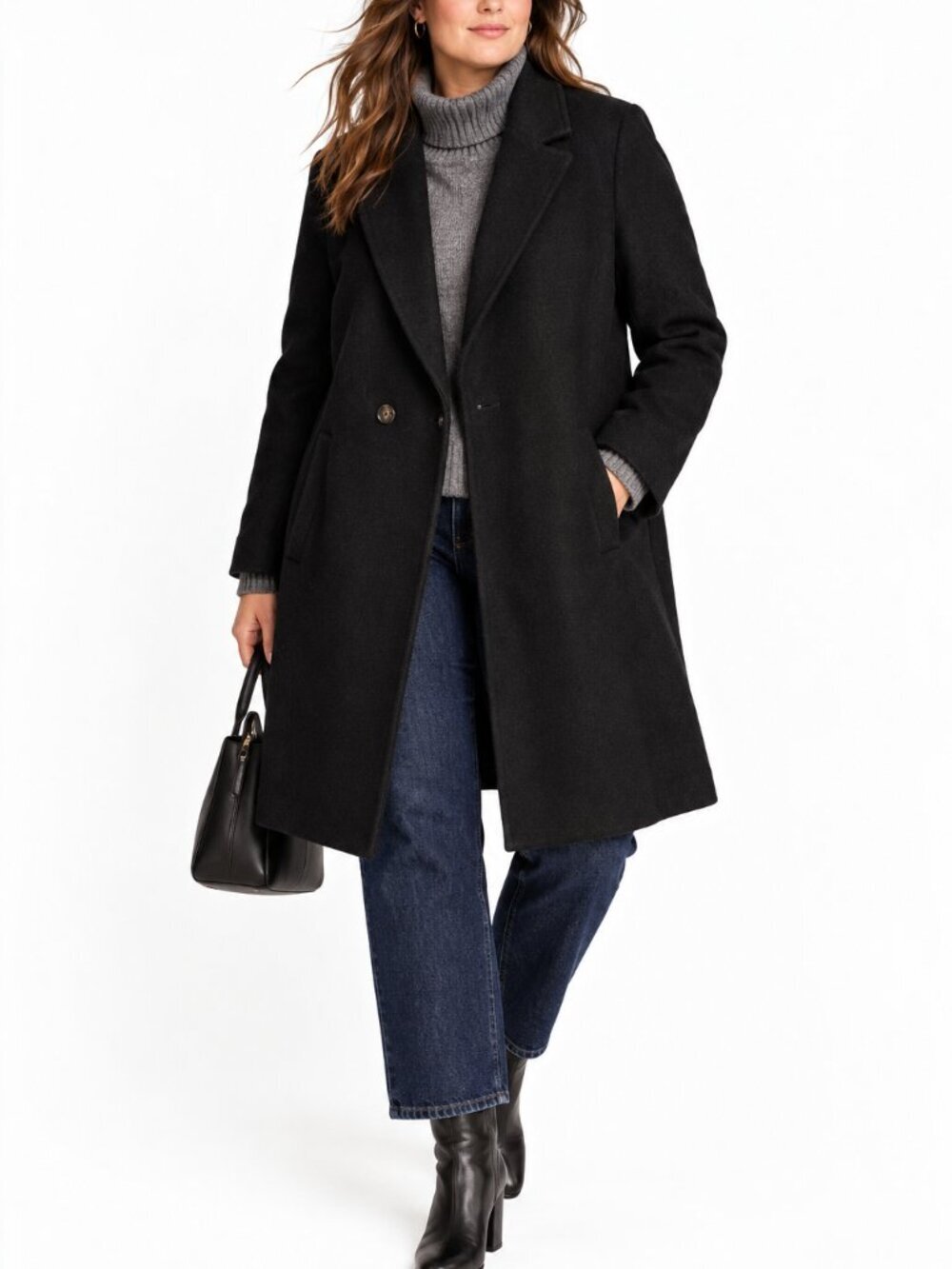 J. Crew Daphne Topcoat Italian Boiled Wool Black Coat